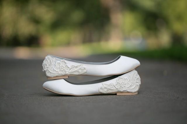 Wedding Shoes Ivory Bridal Flats Wedding Flats Ivory Flats Satin Flats With Ivory Lace Us 