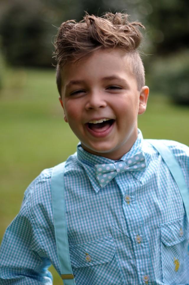 Boys Wedding Outfit, Ring Bearer Outfit, Child Bow Tie And Suspenders