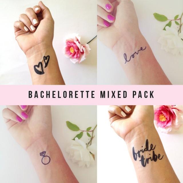 Mixed Pack Of Bachelorette Tattoos, Bridal Shower Tattoo, Wedding