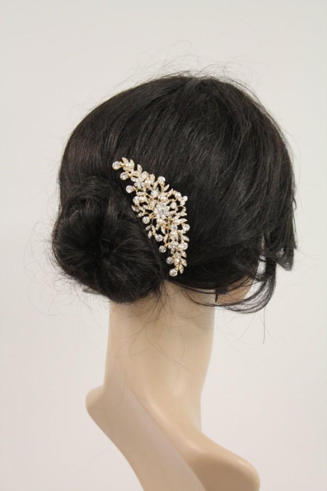 Gold Bridal Hair Comb Gold Bridal Headpiece Gold Wedding Hair Comb