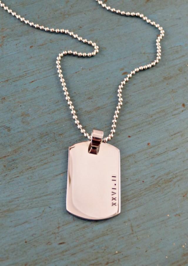 Marathon Jewelry Roman Numeral Mens Dog Tag Necklace Running Gear Half