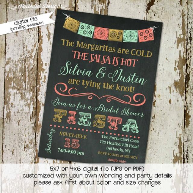 Fiesta Invitation Couples Shower Bridal Shower Papel Picado Chalkboard
