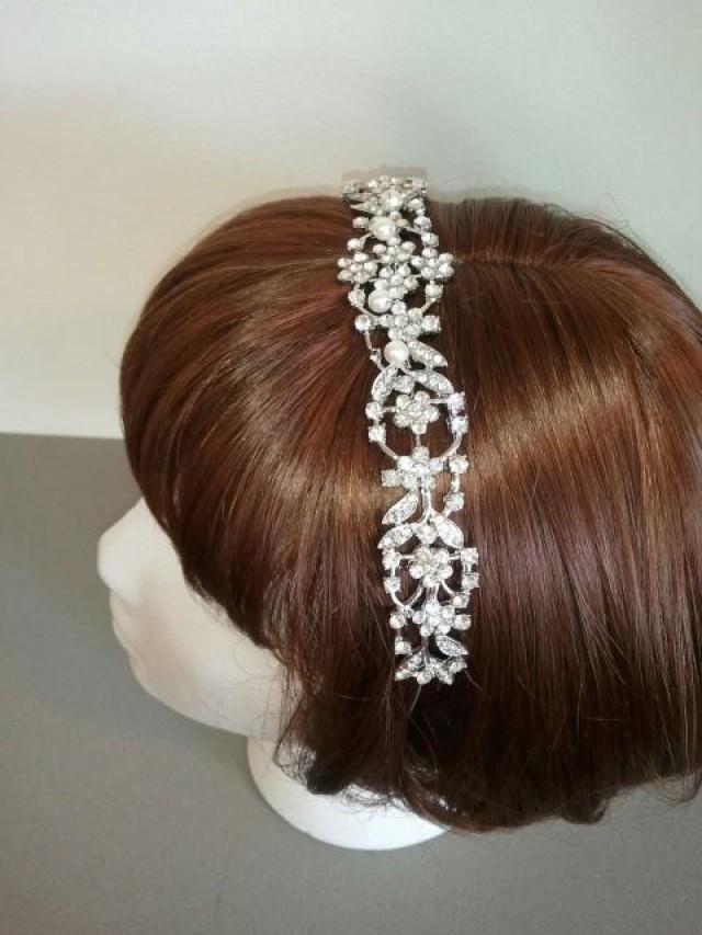 Wedding Headband Crystal Rhinestones And Pearls Style H1007 2306871