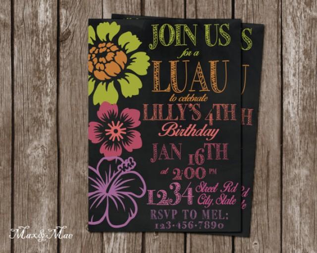 Luau Birthday Invitation Hawaiian Luau Party Bridal Shower Luau Birthday Luau Matching Thank