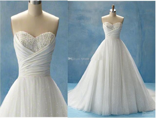 Buy Cinderella Beach Wedding Dresses Glitter Ball Gown