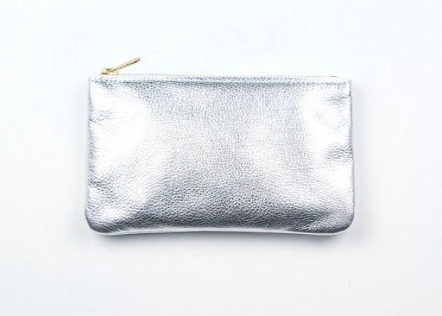 silver pouch clutch