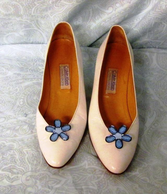 Acrylic Blue Flower Shoe Clips Wedding Dress Up Shoes Prom 2308714