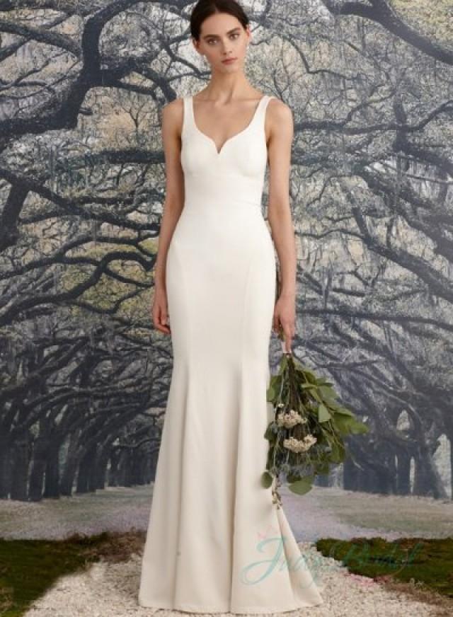 Jw16044 Sexy Low Back Simple Sheath Wedding Dress 2016 2308888