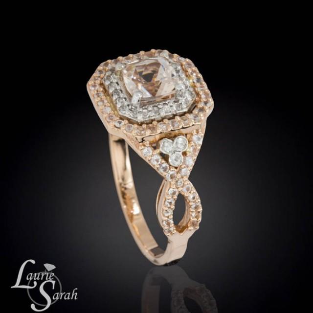Cushion Cut Morganite Ring Morganite Engagement Ring White