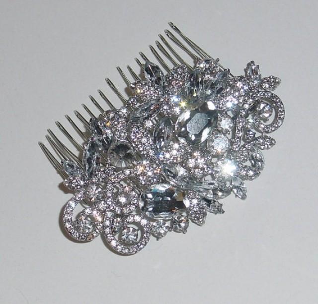 Wedding Silver Hair Comb Rhinestone Headpiece Accessory Bride Or
