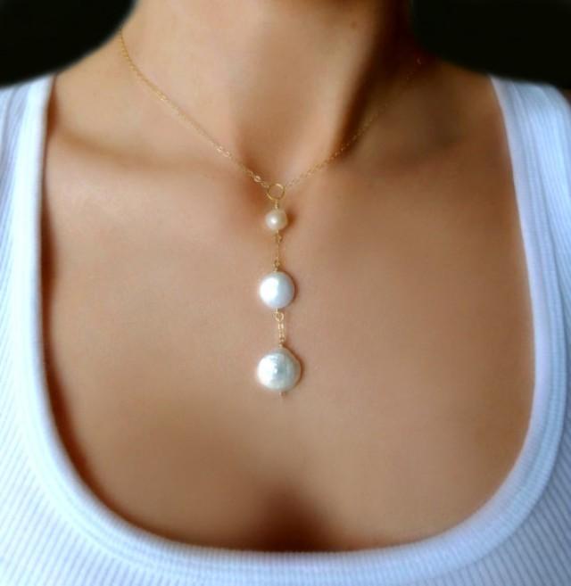 Dark brown pearl silver chain wedding bridesmaid bridal pendant necklace gift