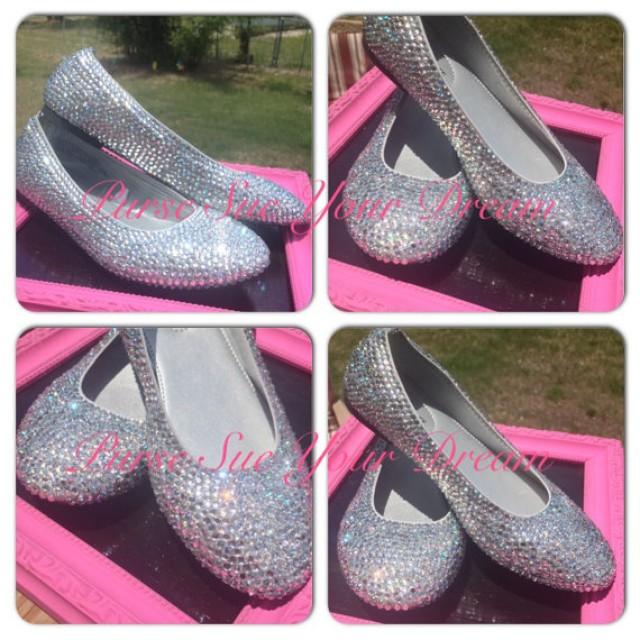 bedazzled flat wedding shoes