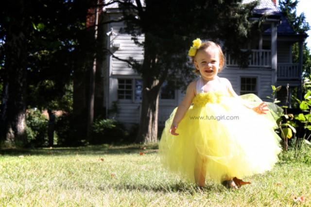 Children's Lemon Bridesmaid Dresses 