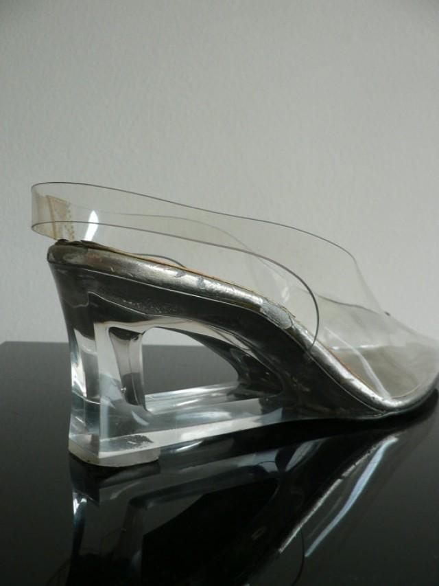 lucite wedge shoes