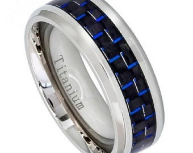 Titanium Ring Carbon Fiber Mens Wedding Ring Mens Jewelry Mens