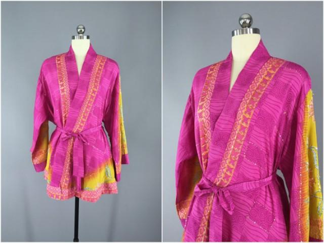 short silk kimono jacket