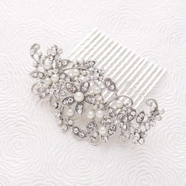Bridal Hair Comb Crystal Pearl Hair Accessories Gatsby Old Hollywood