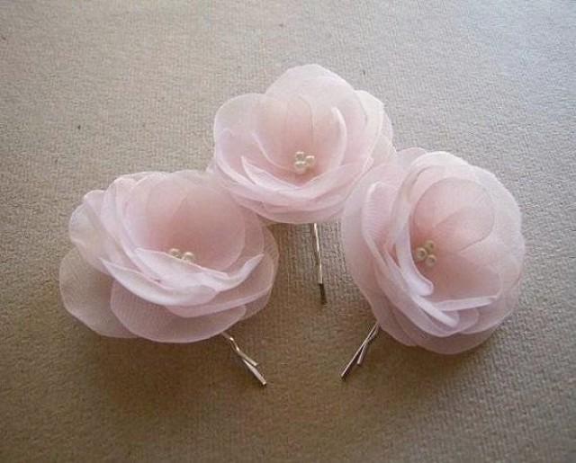 light pink flower hair clip