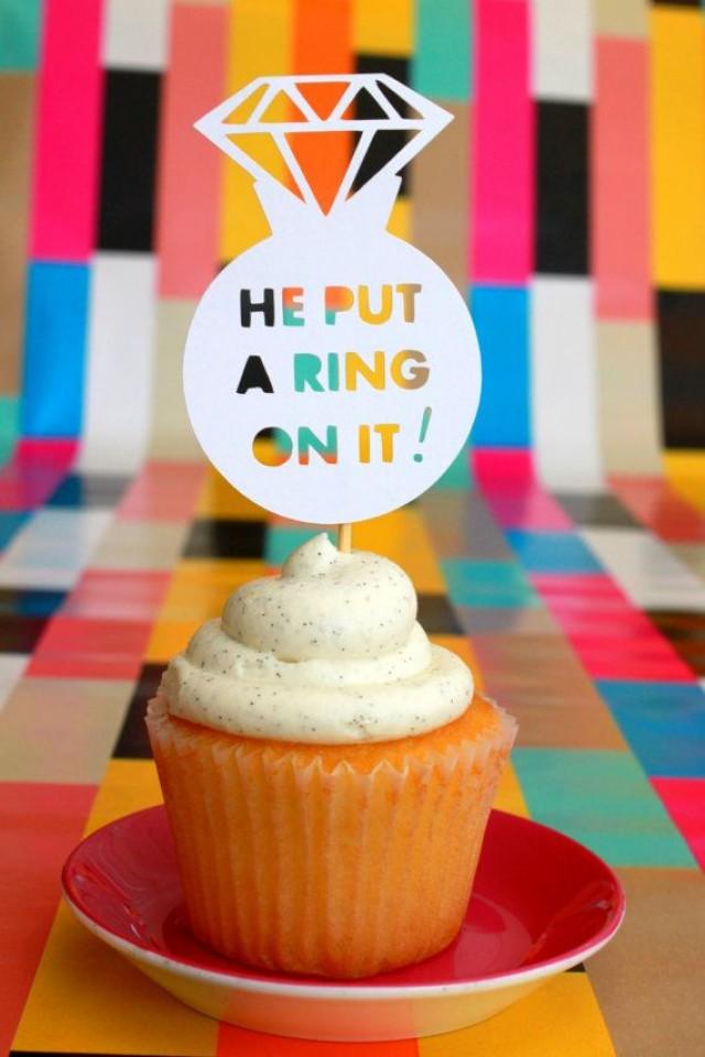 50 WHITE He Put A Ring On It Diamond Engagement Ring Wine Champagne