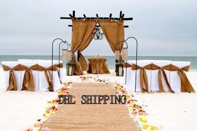 Diy Beach Wedding 4 Burlap Panels 15 Burlap Chair Sashes