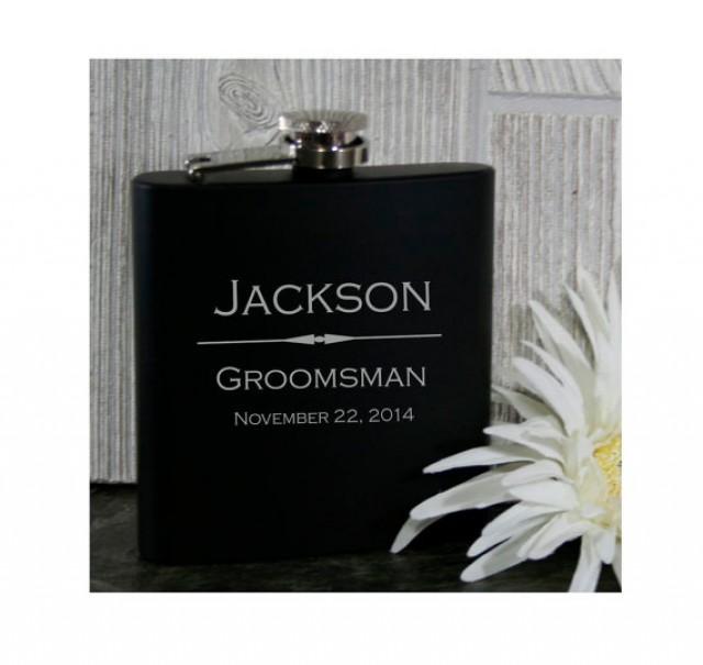 Groomsmen Flasks 9 Personalized 6oz Black Wedding Flasks Perfect