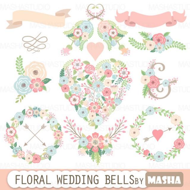 Floral Wedding Clipart FLORAL WEDDING BELLS With Heart Flower Wreaths Ribbons Bouquets For Invitations 2316066 Floral Wedding Clipart FLORAL WEDDING BELLS With Heart Flower Wreaths Ribbons Bouquets For Invitations 2316066