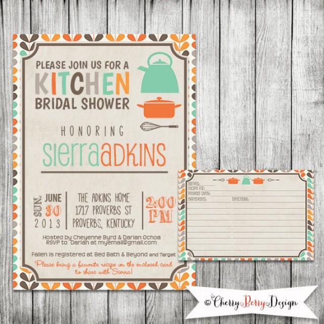 Kitchen Bridal Shower Invitation Printable File 5 X 7 And Matching Recipe Card 2316630 Weddbook