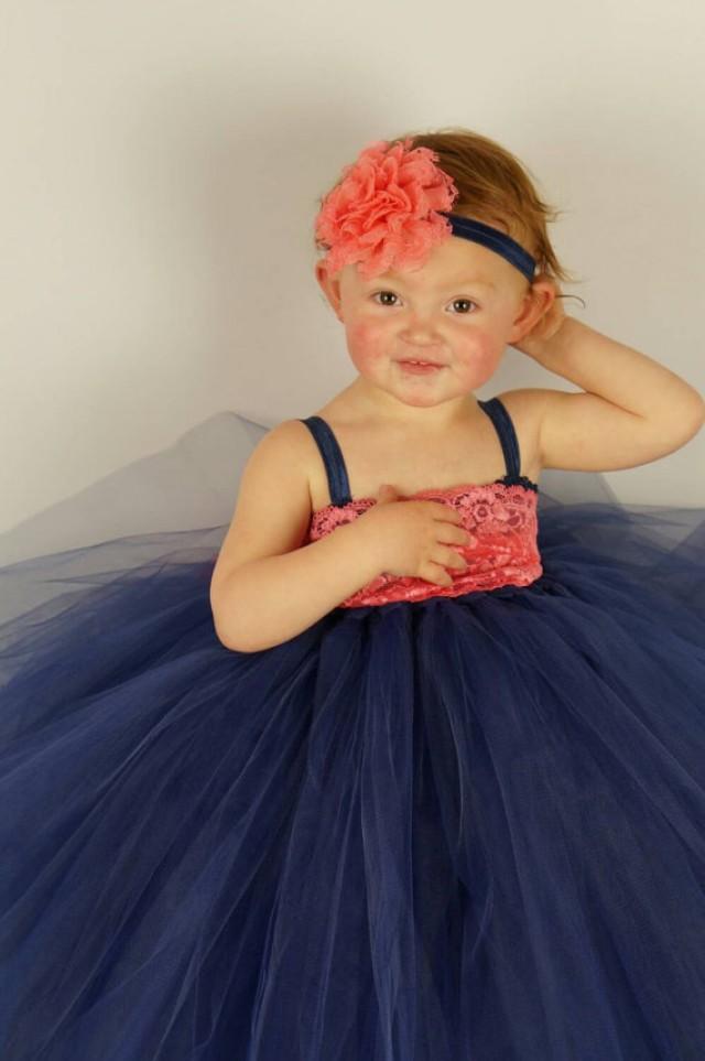 girls navy tulle dress