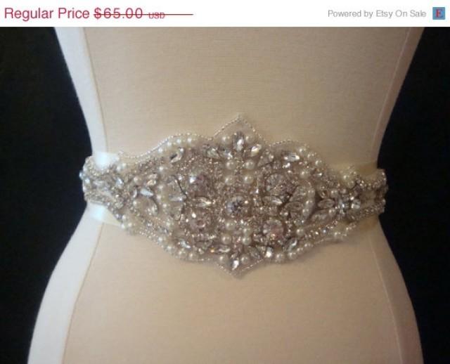 ON SALE Bridal Sash Wedding Dress Sash Belt Crystal Rhinestone And