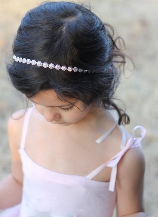 Flower Girl Headband Rhinestone Wedding Bridal Hairpiece Child Baby