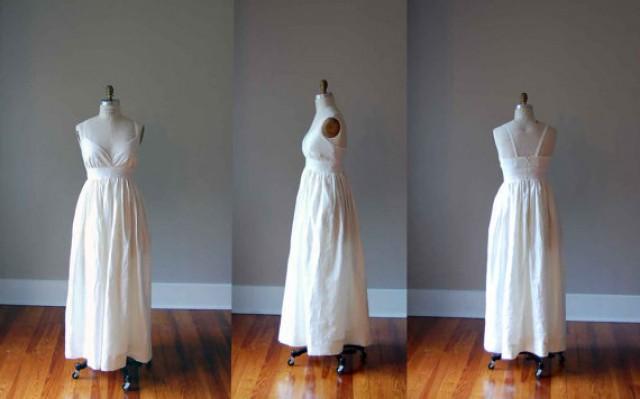 simple linen wedding dress