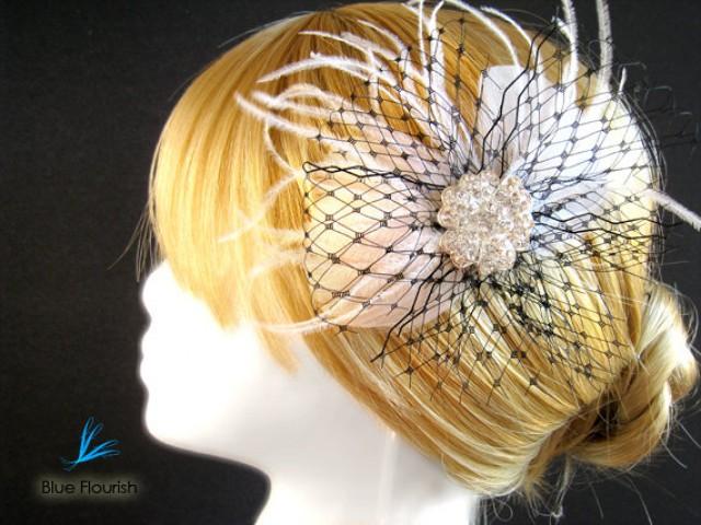 Black Netting Wedding Mini Veil Goth Hair Clip Mini Black Veil