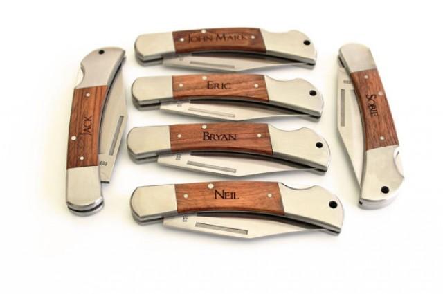 Personalized Groomsmen gifts, Engraved Pocket Knife, Personalized Groomsman Gift,...
