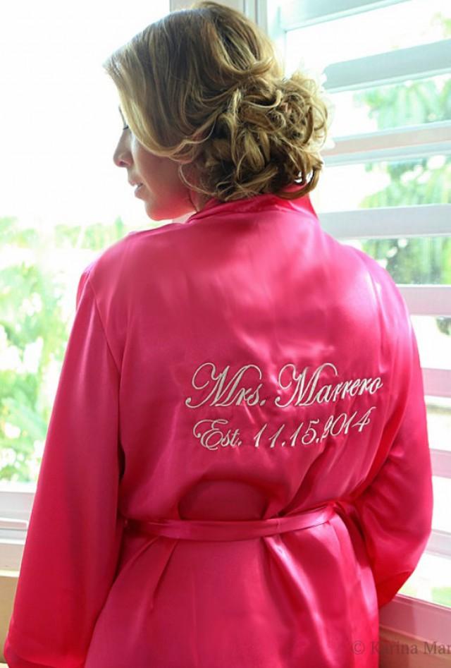 Personalized Mrs. Satin Robe For The Bride For The Wedding Day