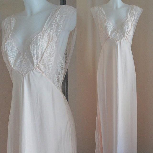 Free Shipping Vintage 1940s Nightgown Vintage Nightgowns Heavenly Lingerie Pink Nightgown