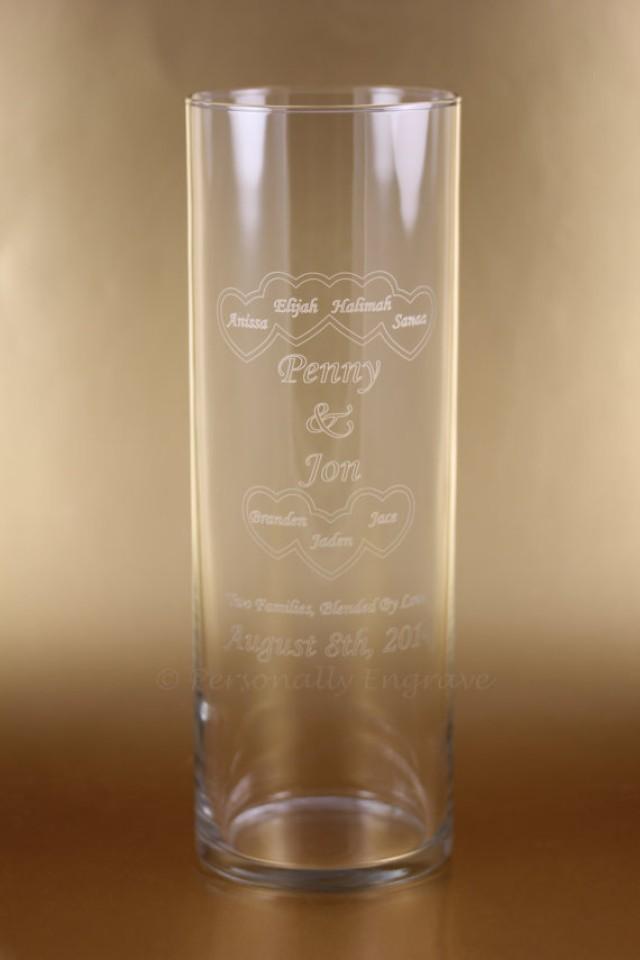 BLENDED FAMILY WEDDING Floating Unity Glass Vase And Candle Ivory White