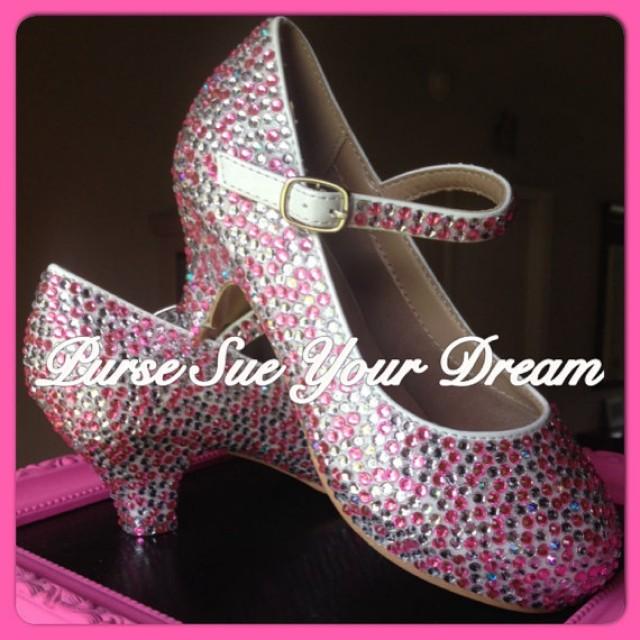 crystal rhinestone heels wedding heels swarovski crystal heels pageant shoes prom heels toddleryouthadult heels