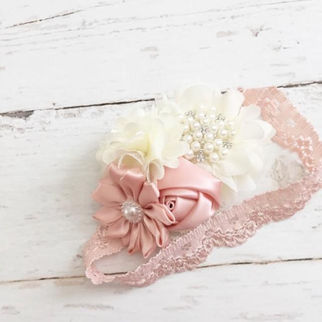 blush pearl headband