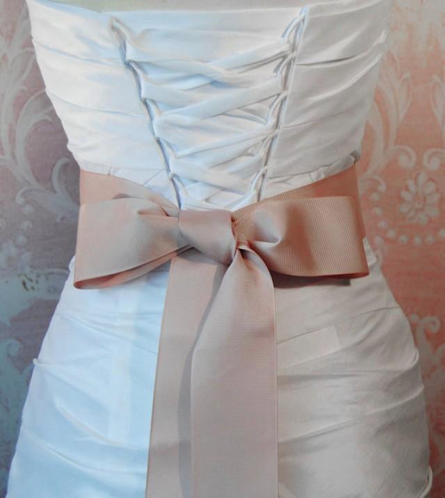 Blush Grosgrain Ribbon, 2.25 Inch Wde, Pale Mauve Ribbon Sash, Pink