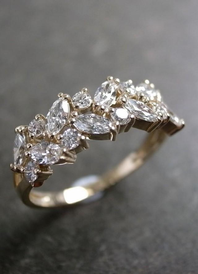 Marquise Diamond Wedding Ring In 14K Yellow Gold 2323064 Weddbook