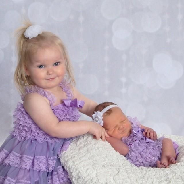Matching Sisters Dress And Romper Elegant Vintage Lilac Lace Dress