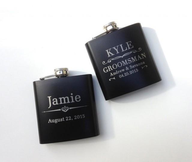 Groomsmen Gift, Engraved Hip Flask, Groomsmen Flask, Personalized Flask