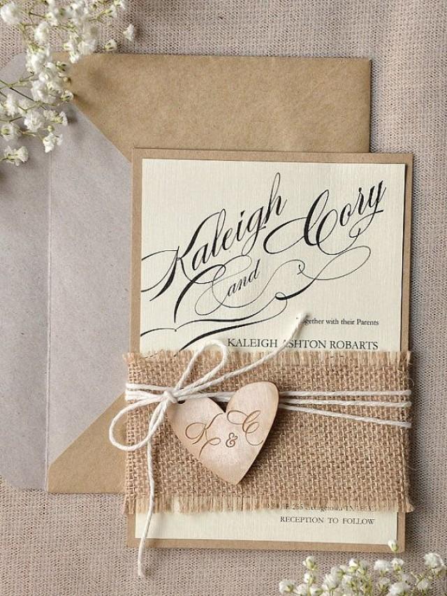 Custom Listing (100) Rustic Wedding Invitation, Calligraphy Wedding