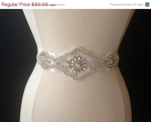 ON SALE Bridal Sash Wedding Dress Sash Belt Rhinestone And Pearl