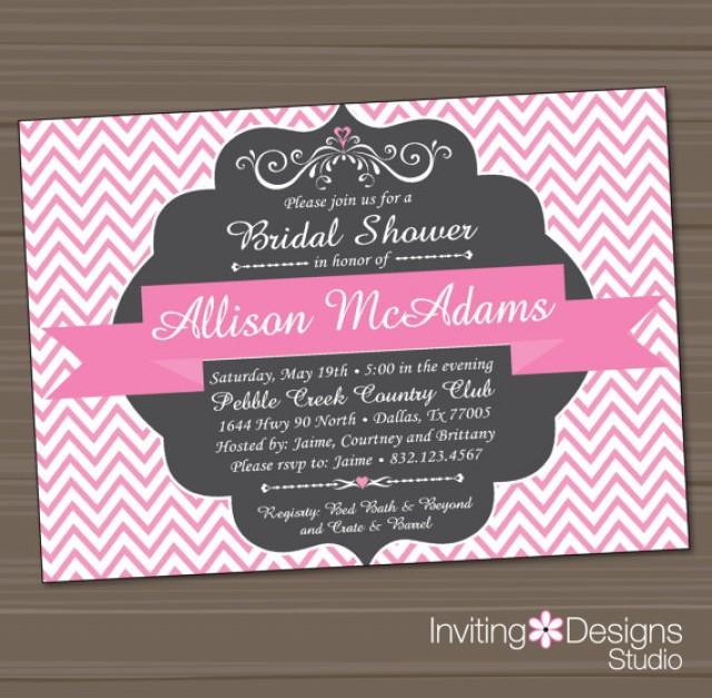 Printable Bridal Shower Invitation, Wedding Shower Invitation, Pink