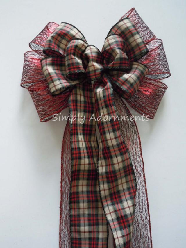 Cij Rustic Country Plaid Christmas Bow Country Christmas Tree Bow