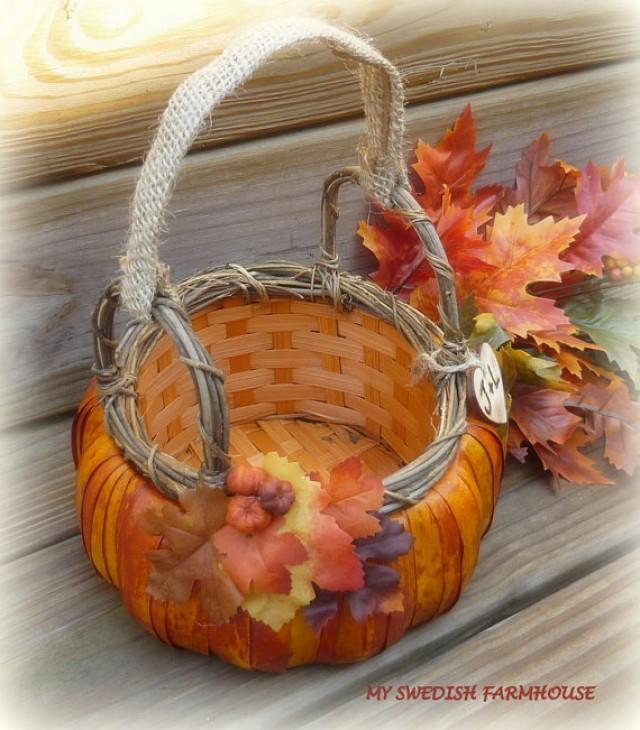 pumpkin flower girl basket