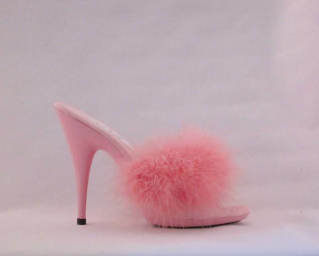 marabou heels pink