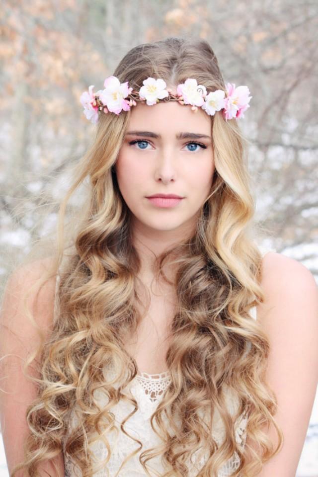 Pink Cherry Blossom Hair Piece Cherry Blossom Hair Crown Pink