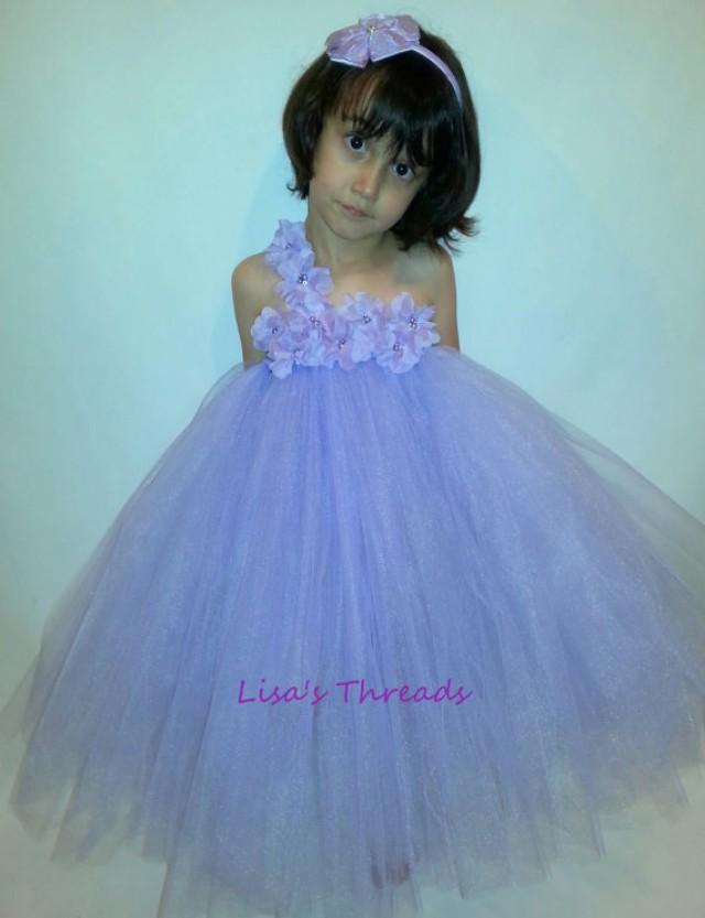 Lavender Flower Girl Dress/ Junior Bridesmaids Dress/Lavender Flower
